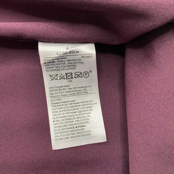 Banana Republic | Burgundy Purple Stripe Button Down Lace Dress - Picture 6 of 7